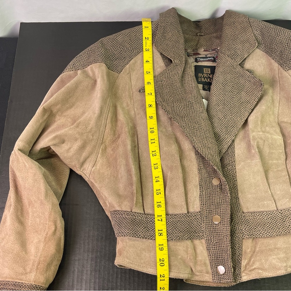 Vintage 80s Suede Women's Tan Bomber Jacket Size Medium - Picture 12 of 16